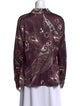 St. John Collection Silk Printed Button-Up Top