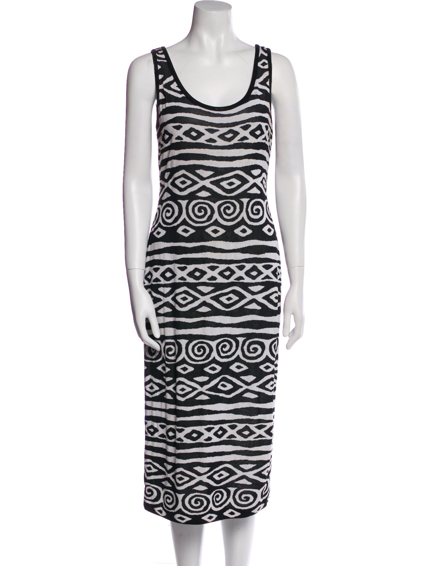 St. John Collection Printed Midi Length Dress