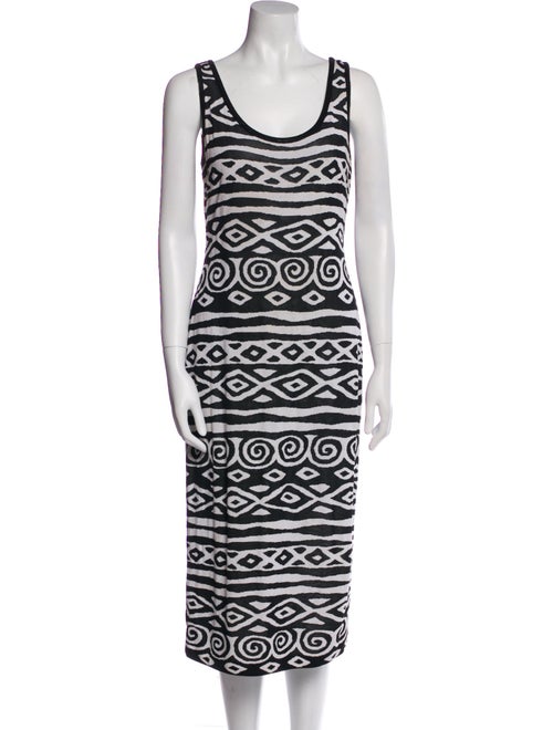 St. John Collection Printed Midi Length Dress