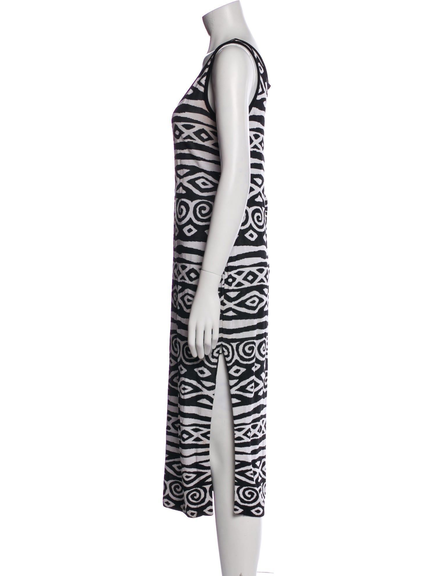 St. John Collection Printed Midi Length Dress