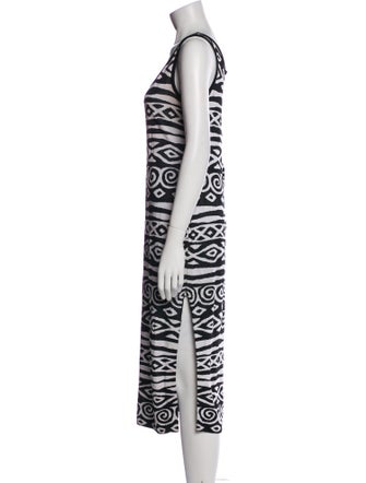 St. John Collection Printed Midi Length Dress