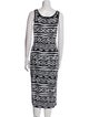 St. John Collection Printed Midi Length Dress