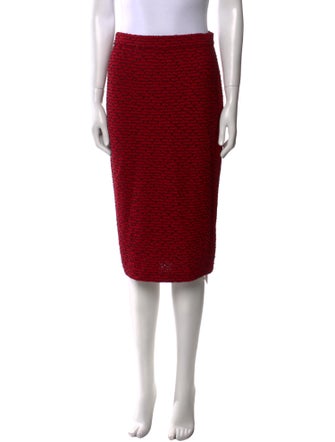 St. John Collection Crochet Knee-Length Skirt