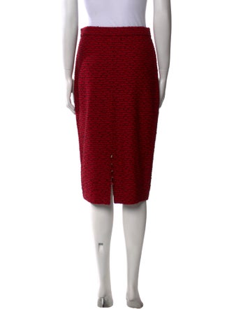 St. John Collection Crochet Knee-Length Skirt