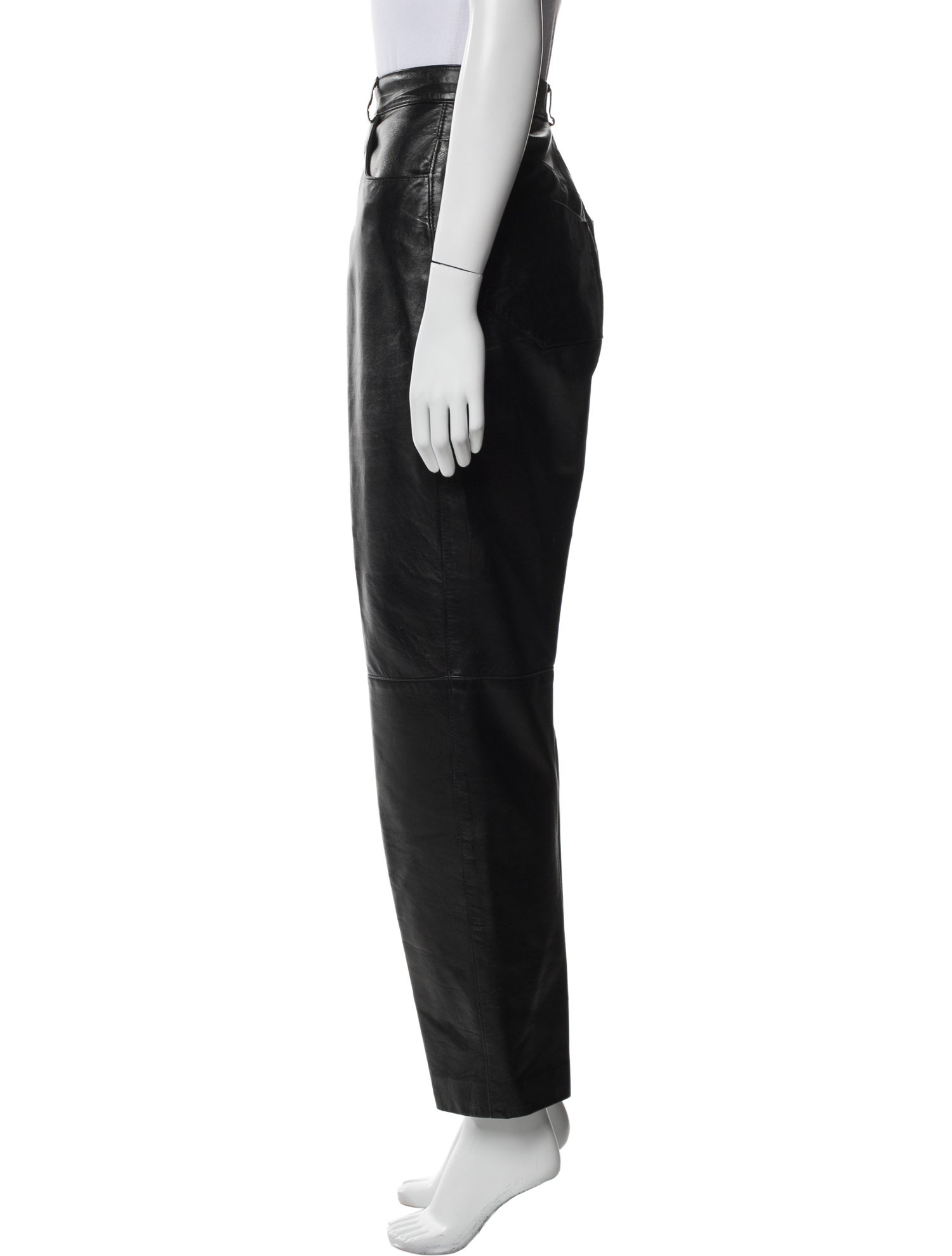 St. John Collection Leather Straight Leg Pants