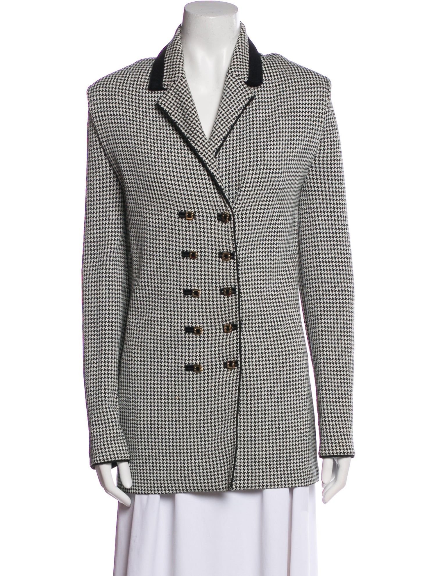 St. John Collection Wool Houndstooth Print Blazer