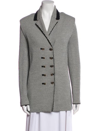 St. John Collection Wool Houndstooth Print Blazer