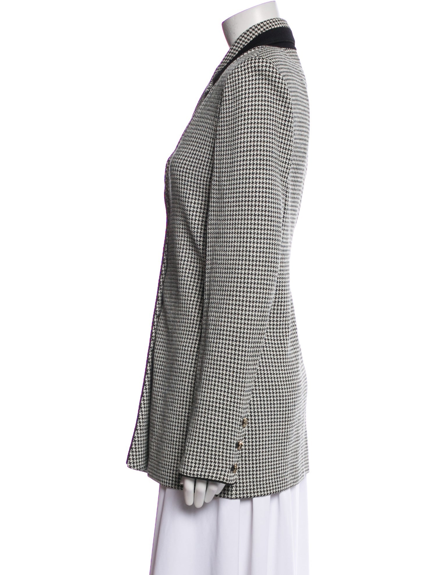St. John Collection Wool Houndstooth Print Blazer
