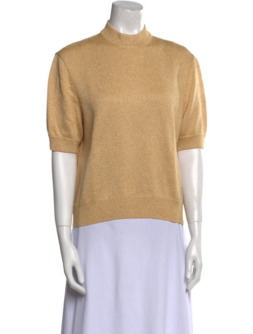 St. John Collection Wool Mock Neck Sweatshirt