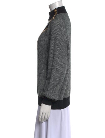 St. John Collection Wool Colorblock Pattern Sweatshirt