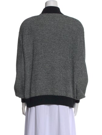 St. John Collection Wool Colorblock Pattern Sweatshirt
