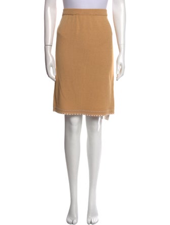 St. John Collection Embroidered Accent Knee-Length Skirt