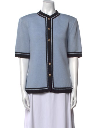 St. John Collection Colorblock Pattern Crew Neck Sweater