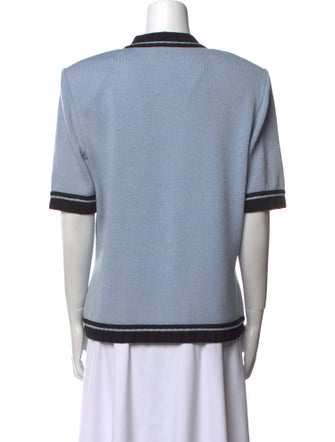 St. John Collection Colorblock Pattern Crew Neck Sweater