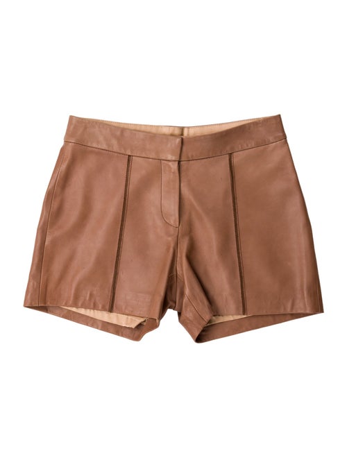 St. John Collection Lamb Leather Mini Shorts