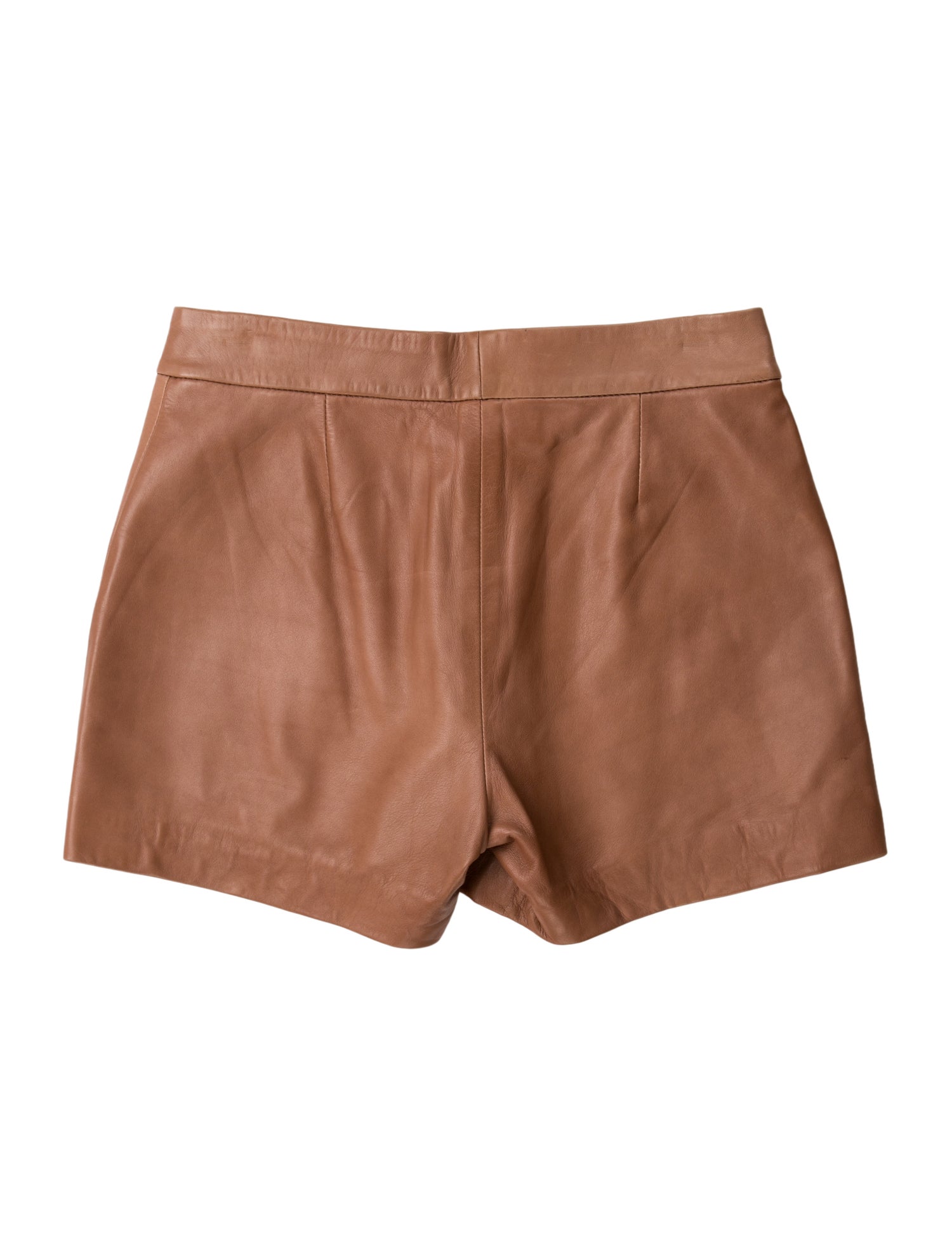 St. John Collection Lamb Leather Mini Shorts
