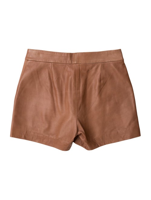 St. John Collection Lamb Leather Mini Shorts