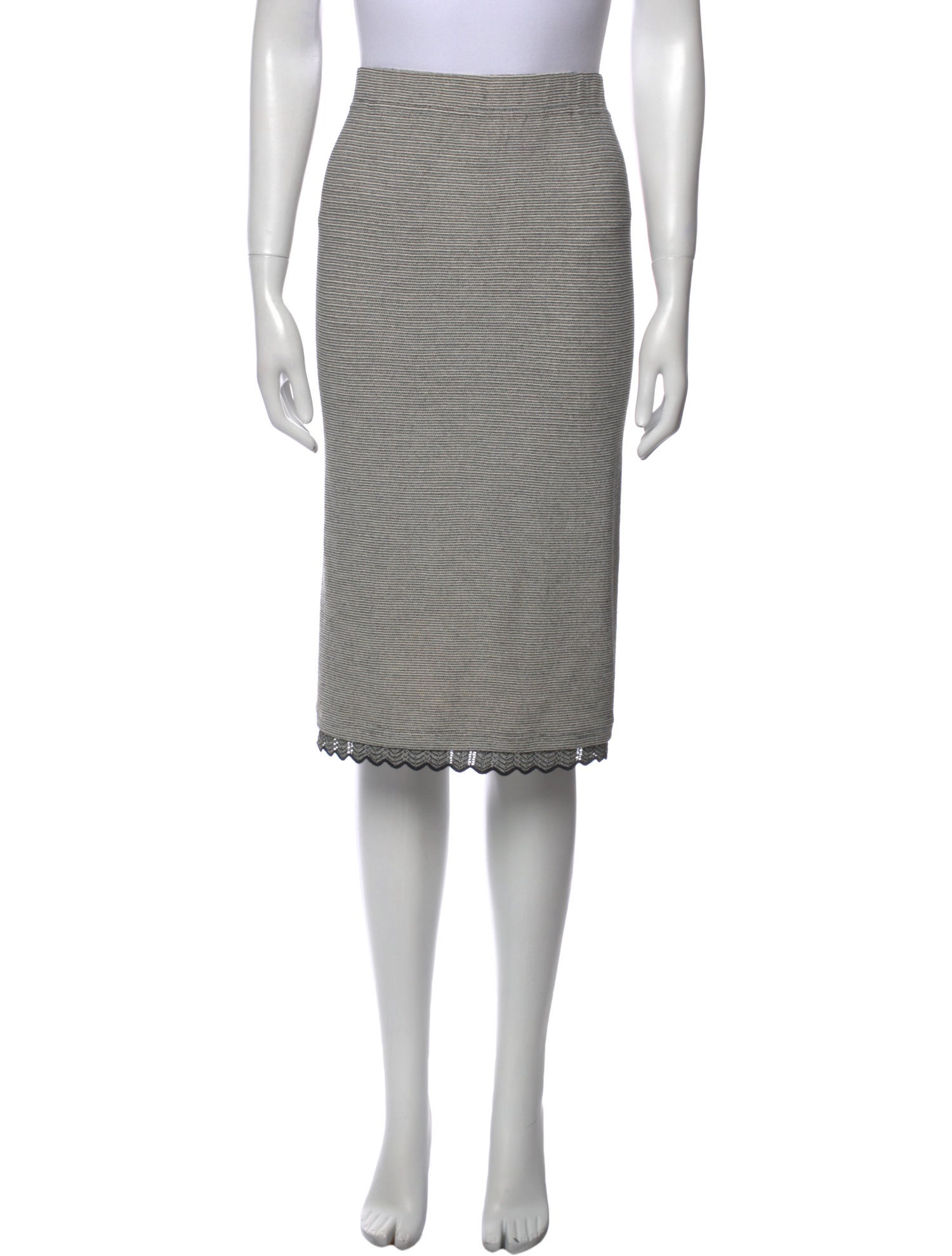 St. John Collection Scalloped Accent Knee-Length Skirt