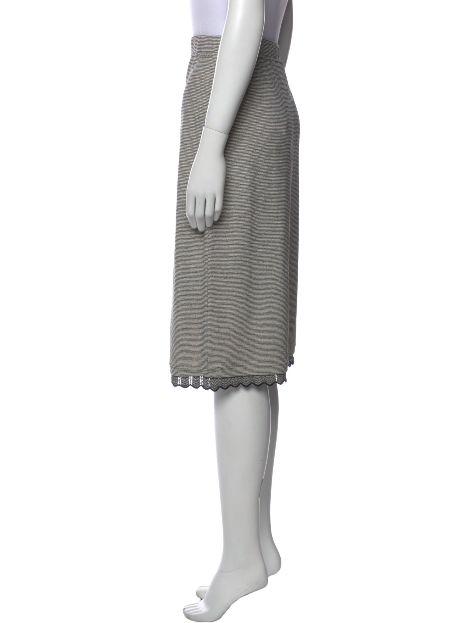 St. John Collection Scalloped Accent Knee-Length Skirt