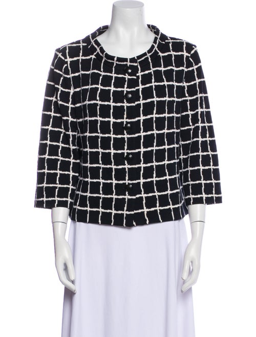 St. John Collection Wool Plaid Print Jacket