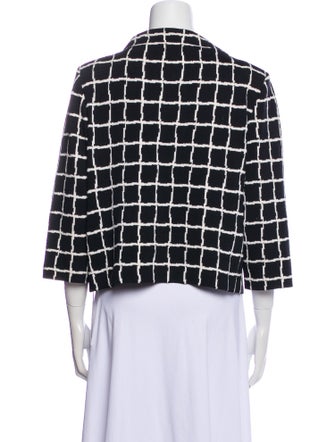 St. John Collection Wool Plaid Print Jacket