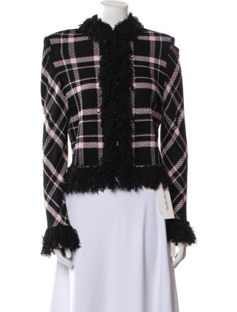 St. John Collection Plaid Print Evening Jacket