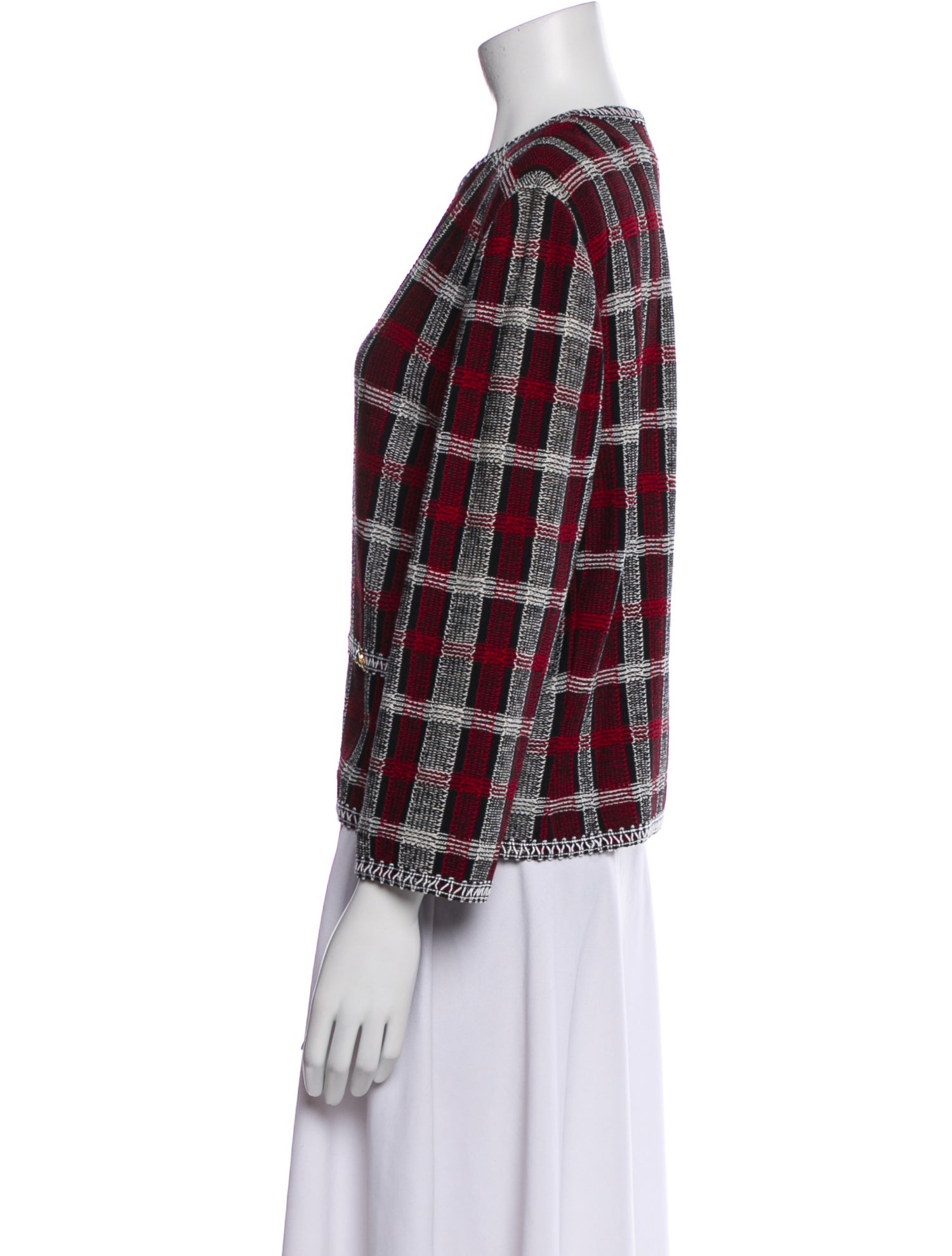 St. John Collection Plaid Print Evening Jacket