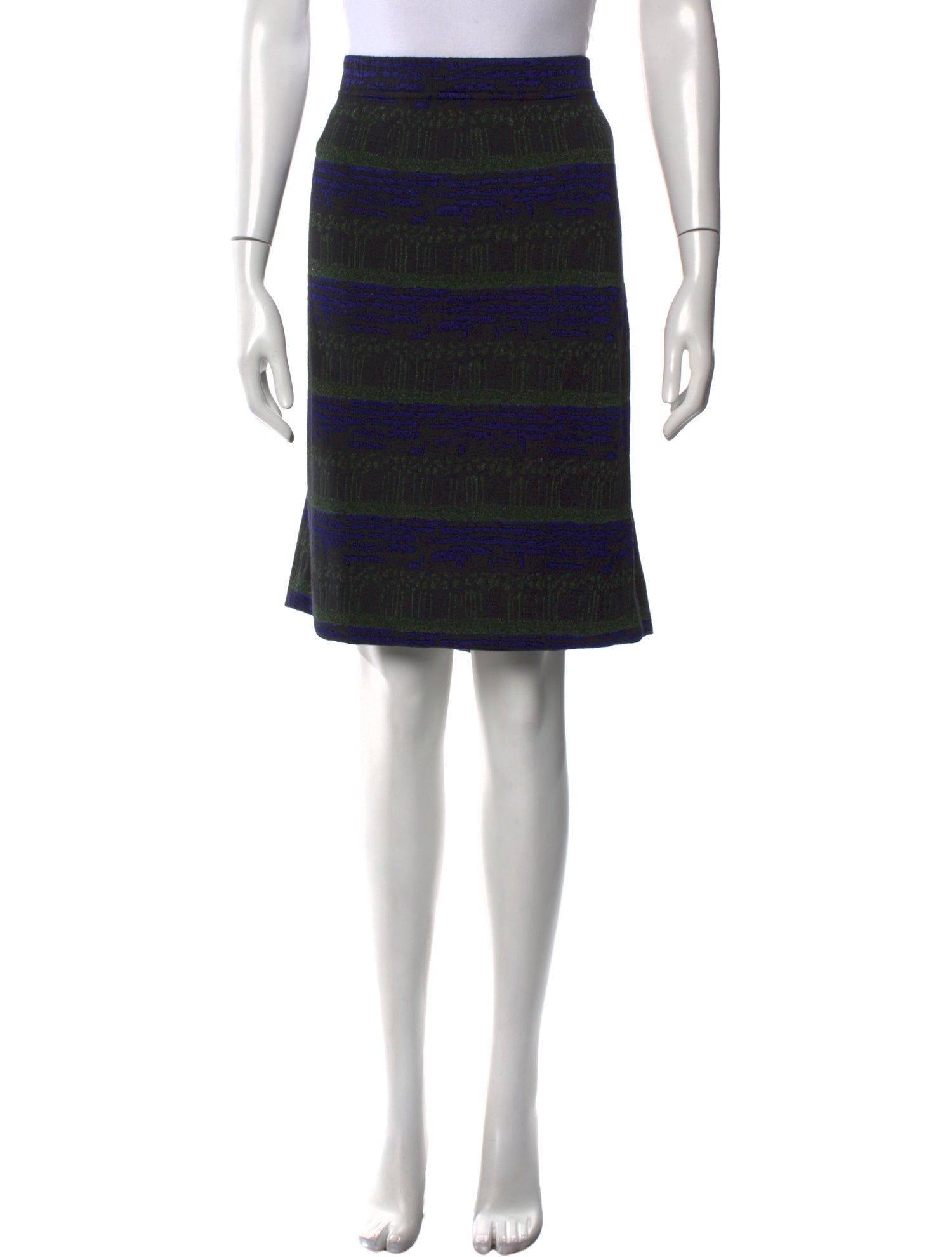 St. John Collection Striped Knee-Length Skirt