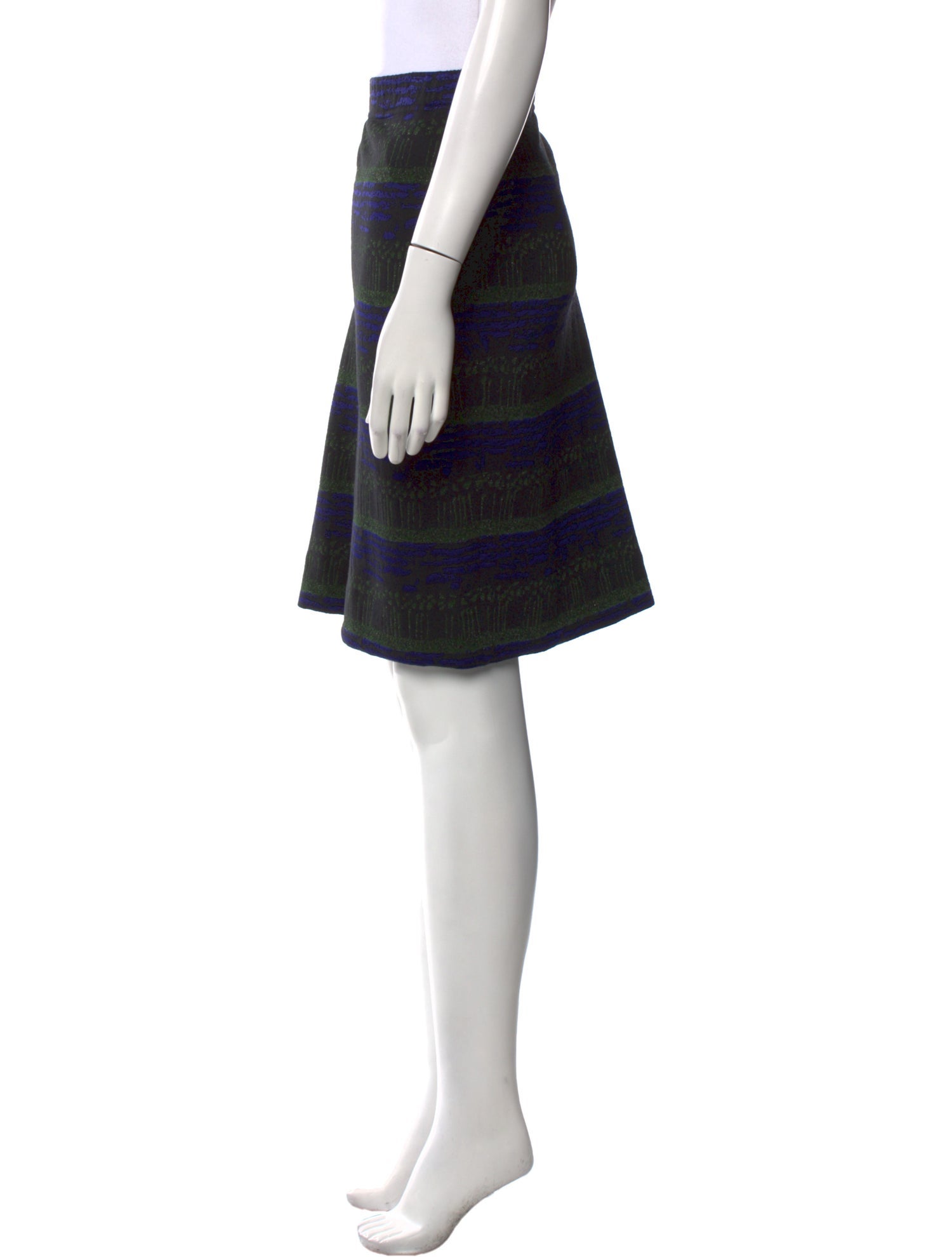 St. John Collection Striped Knee-Length Skirt