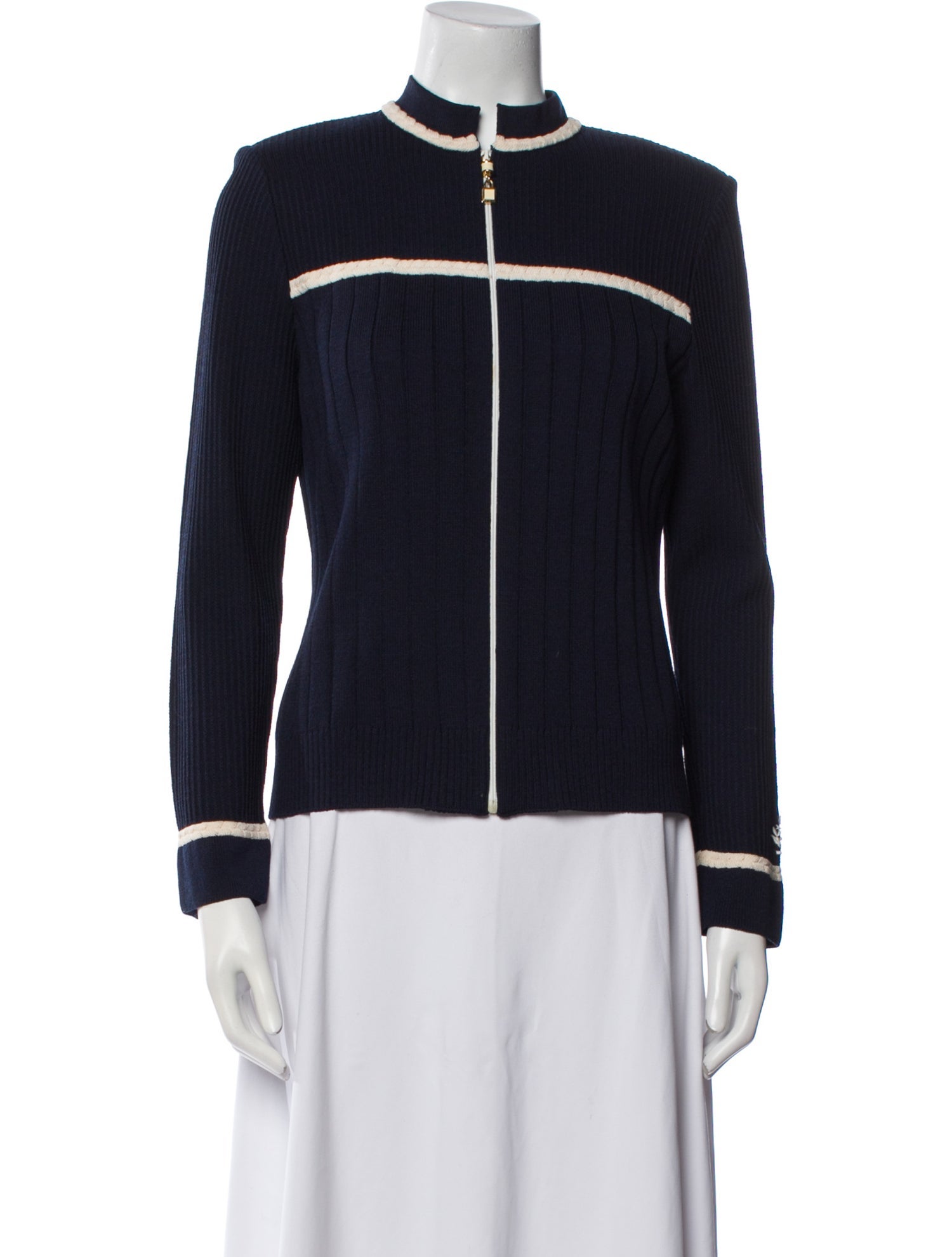 St. John Collection Striped Biker Jacket