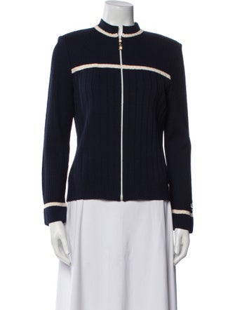 St. John Collection Striped Biker Jacket