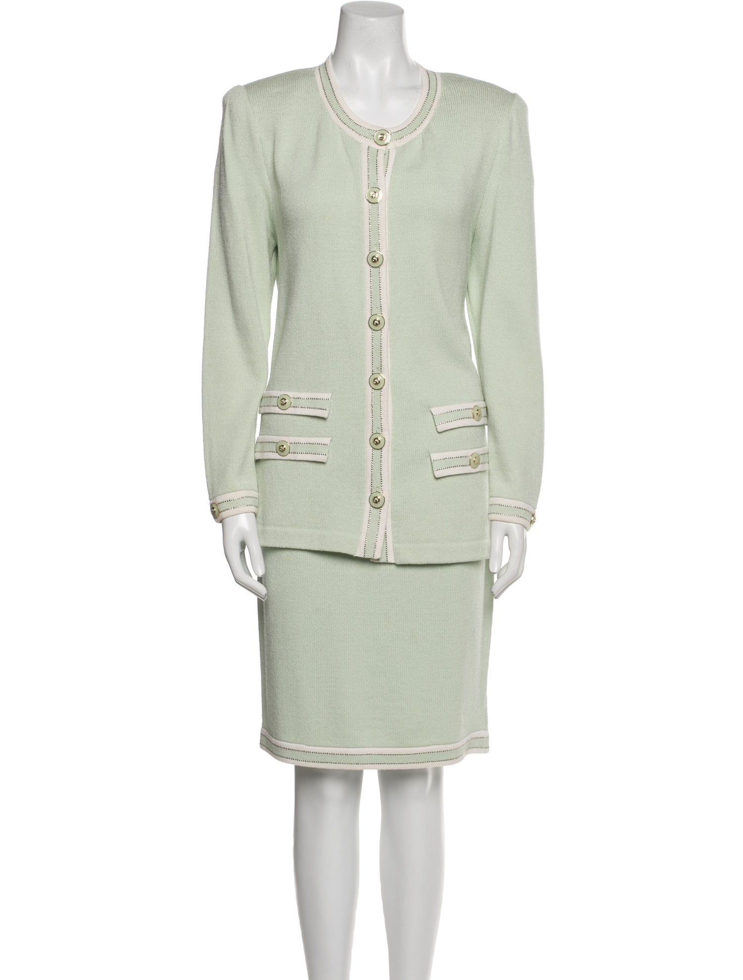 St. John Collection Sequin Embellishments Skirt Set