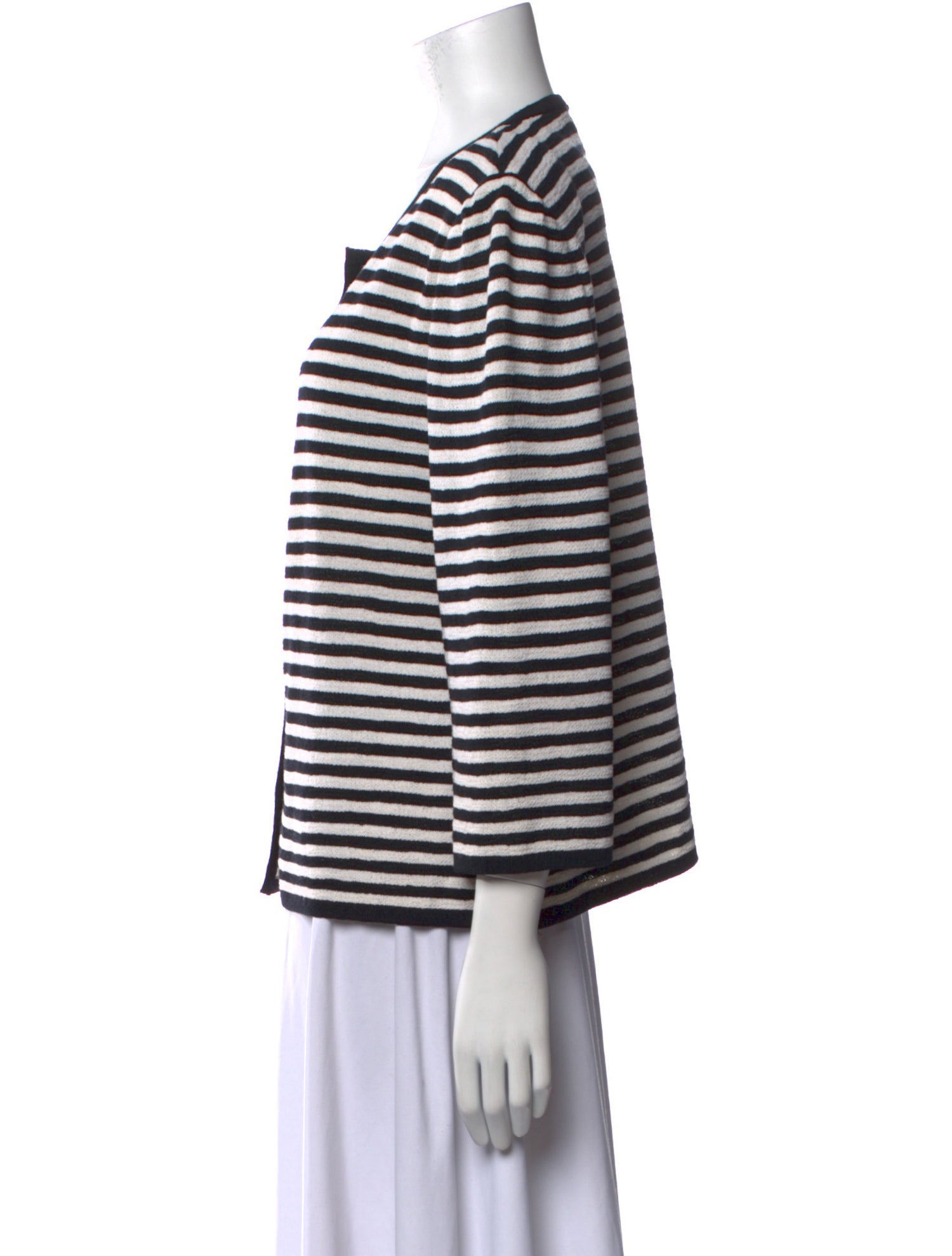 St. John Collection Striped Crew Neck Top