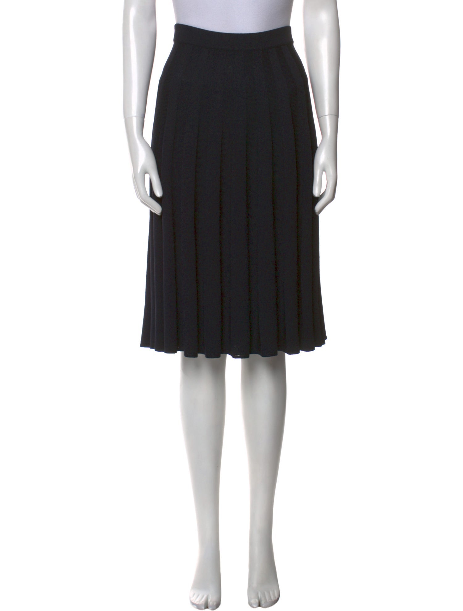 St. John Collection Pleated Accents Knee-Length Skirt