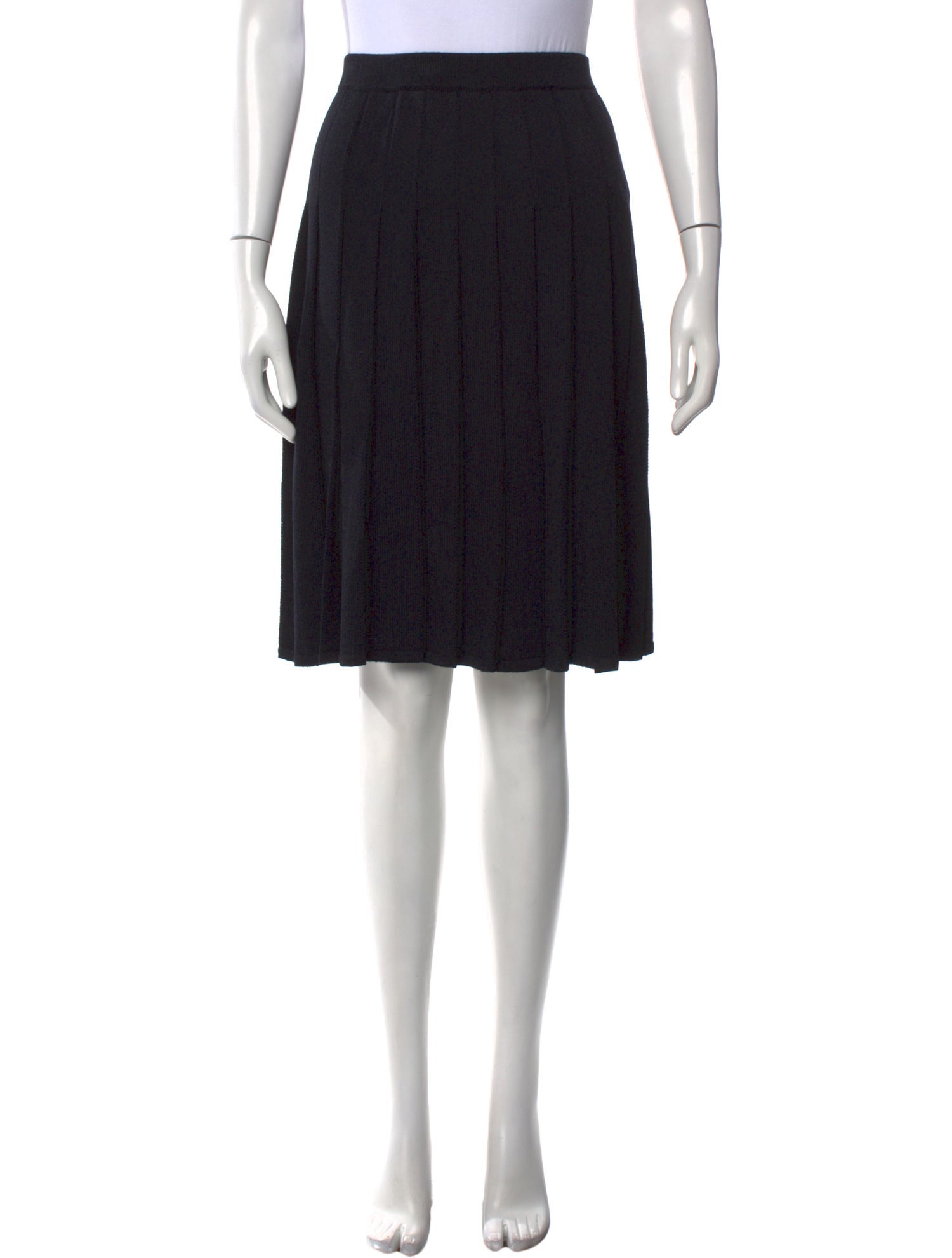 St. John Collection Pleated Accents Knee-Length Skirt