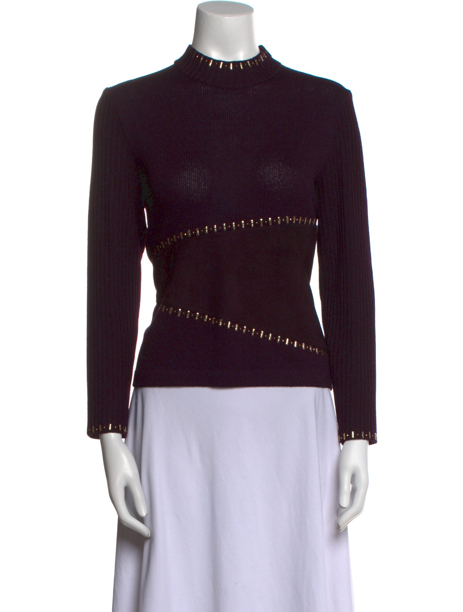 St. John Collection Mock Neck Long Sleeve Top