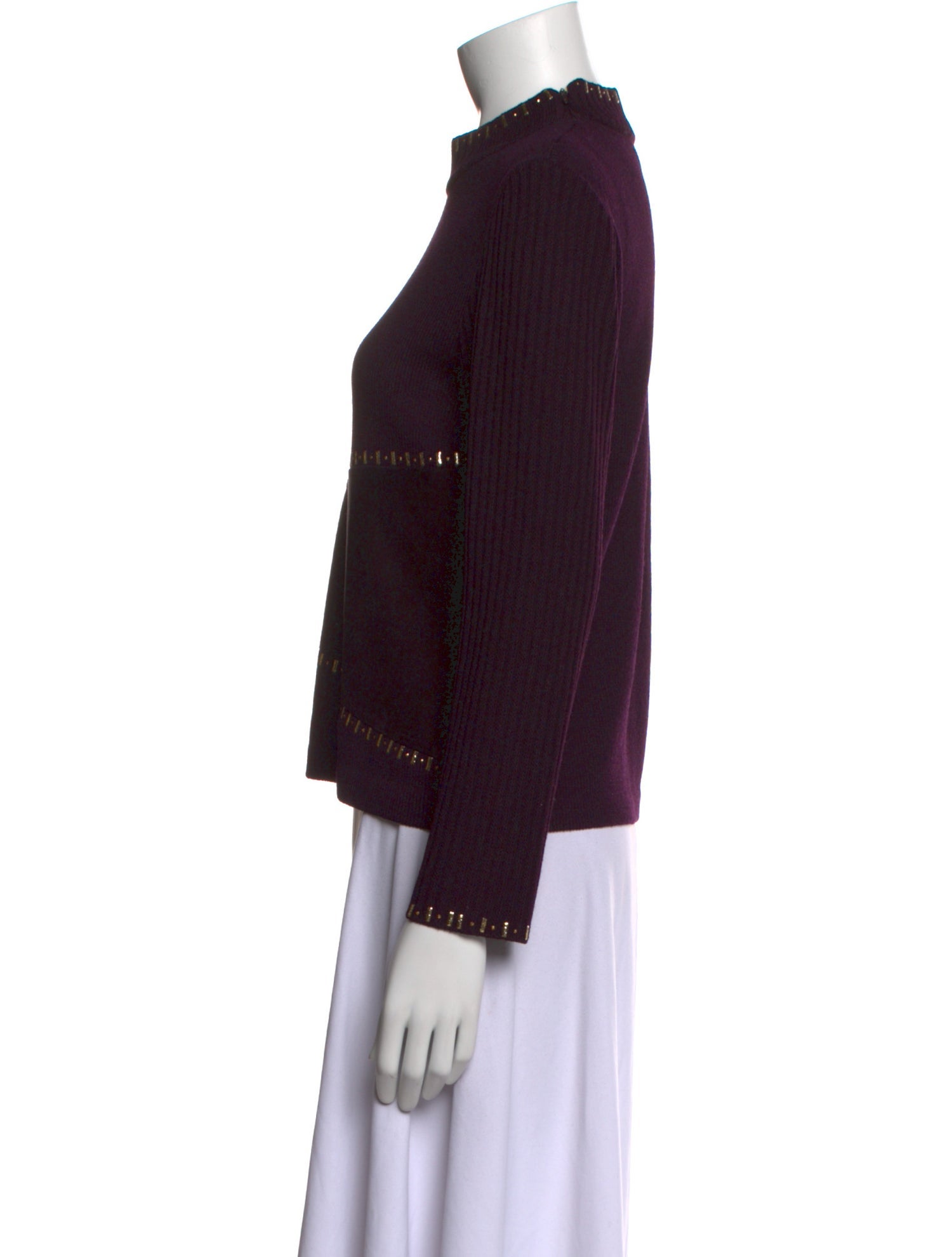 St. John Collection Mock Neck Long Sleeve Top
