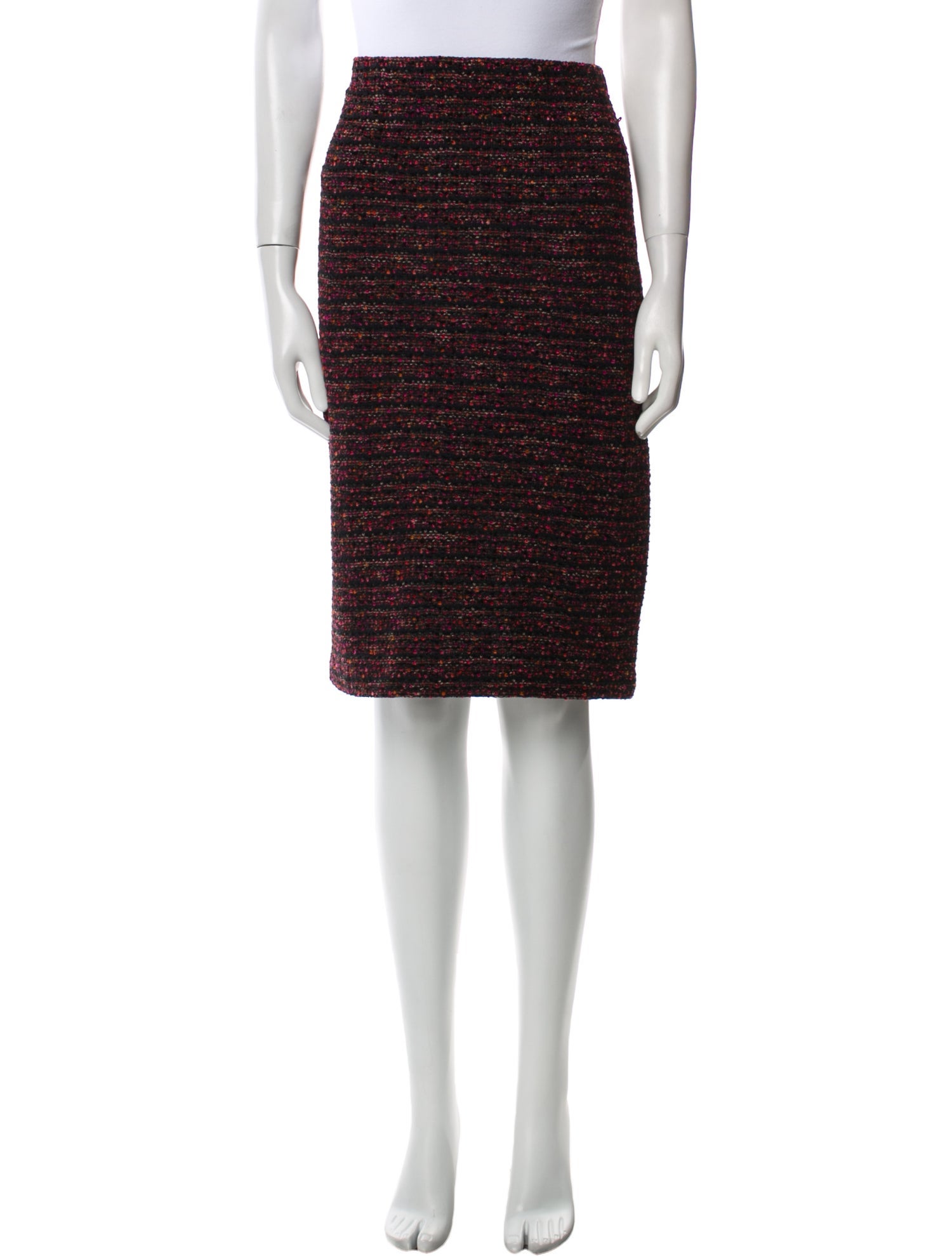 St. John Collection Tweed Pattern Knee-Length Skirt