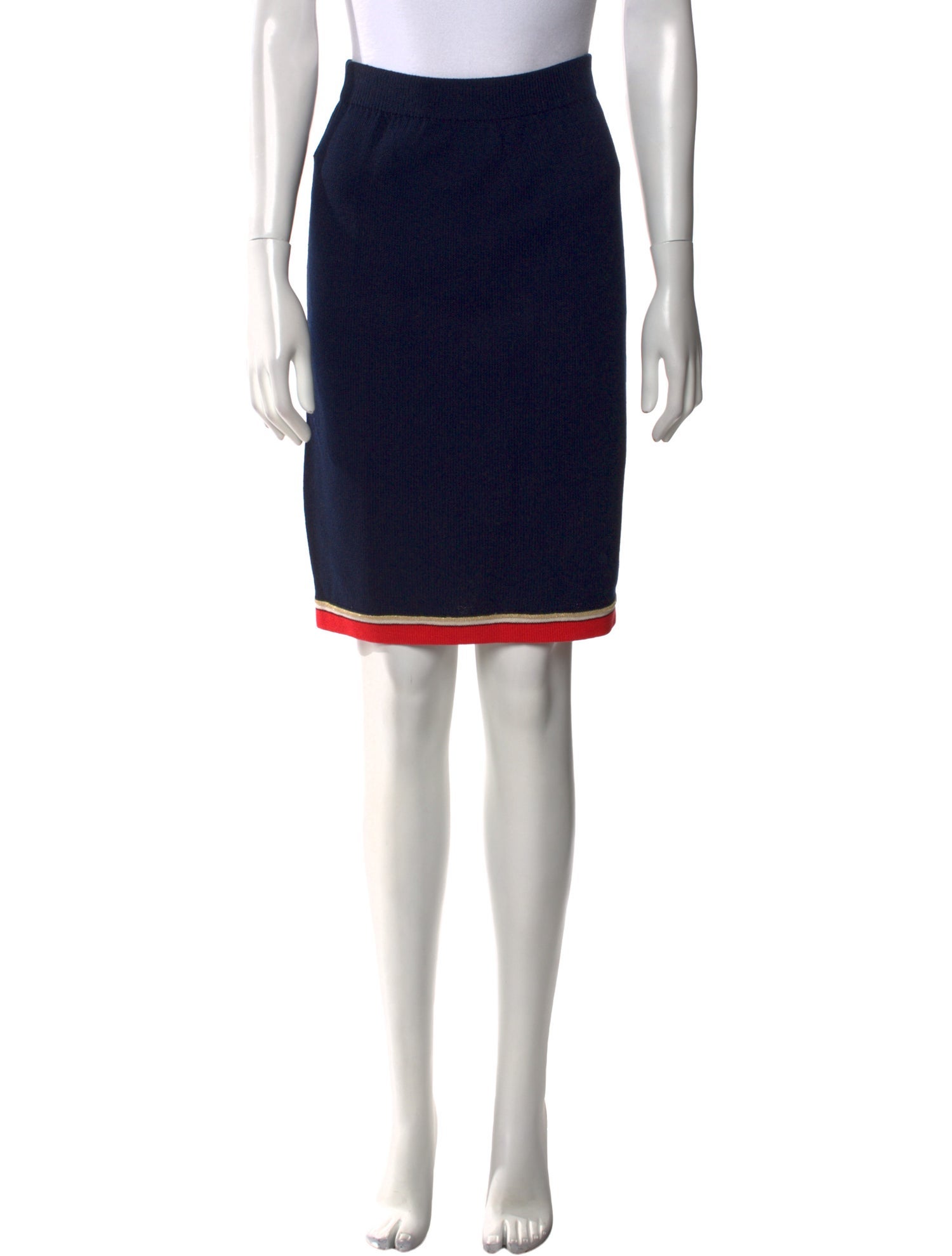 St. John Collection Colorblock Pattern Knee-Length Skirt