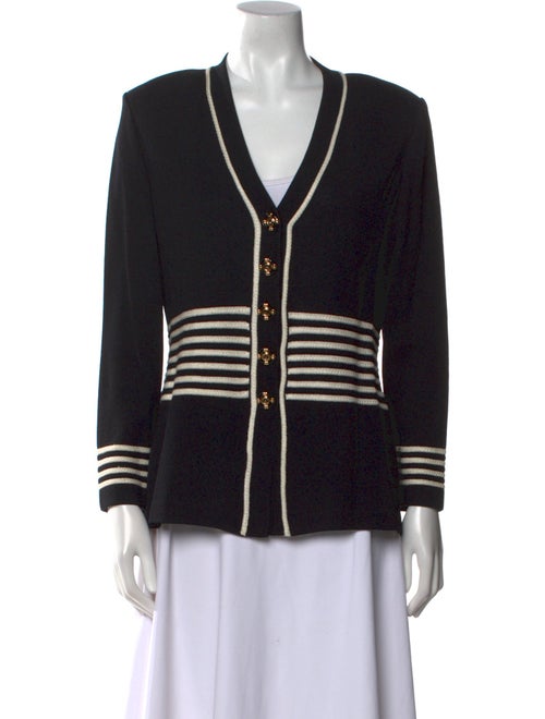 St. John Collection Striped V-Neck Sweater