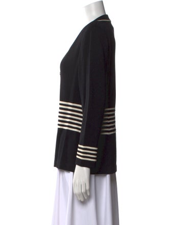 St. John Collection Striped V-Neck Sweater