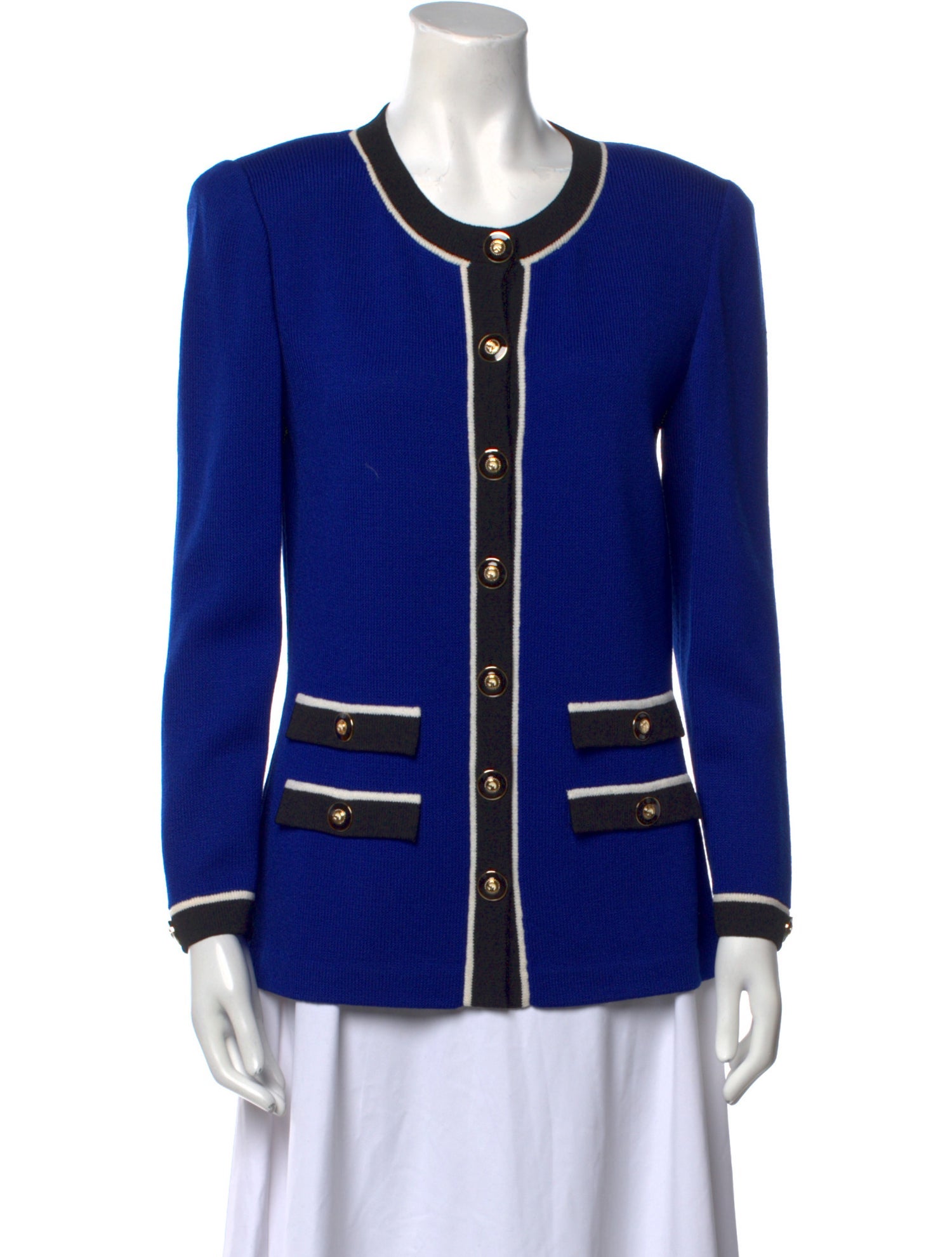 St. John Collection Striped Scoop Neck Sweater