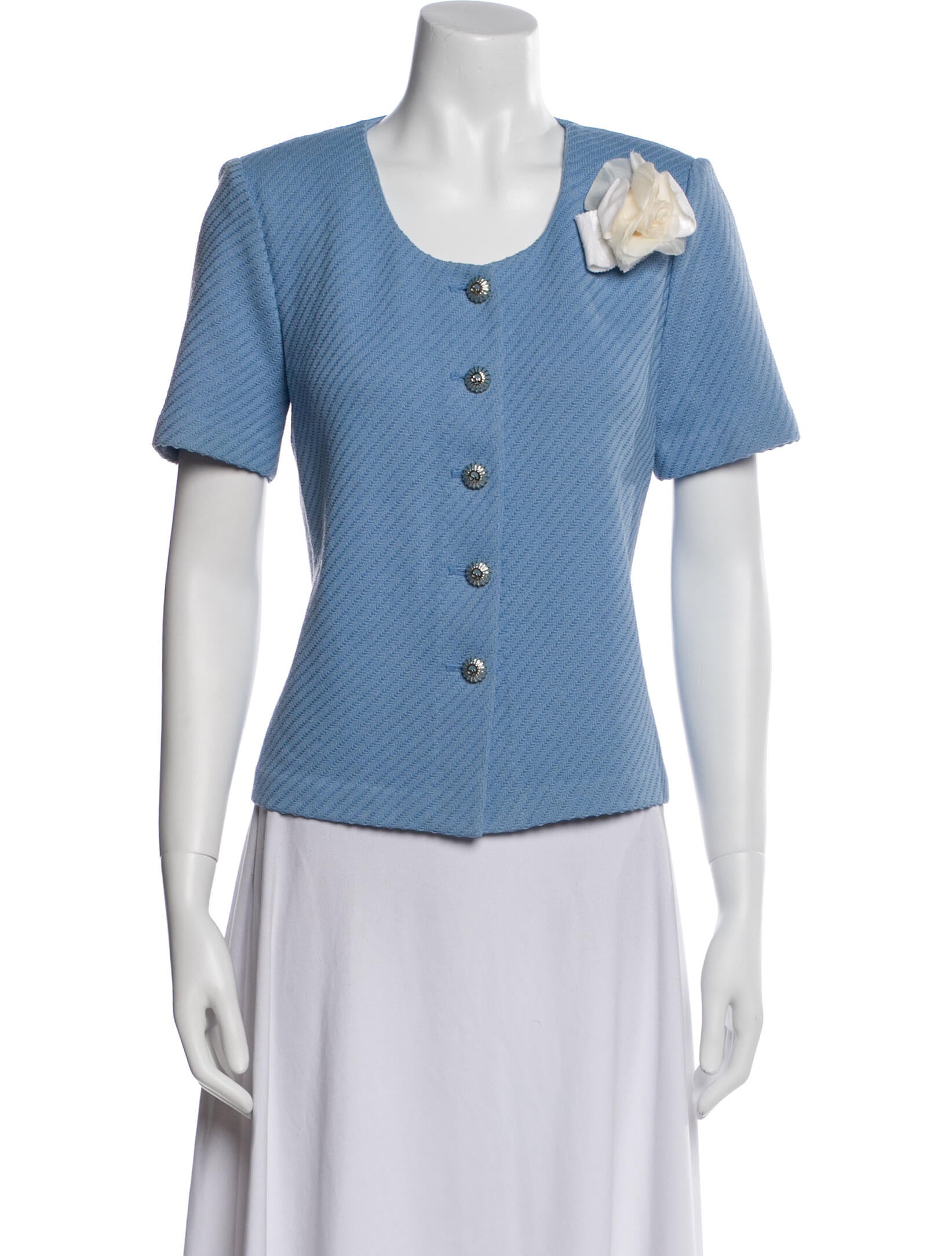 St. John Collection Scoop Neck Short Sleeve Polo