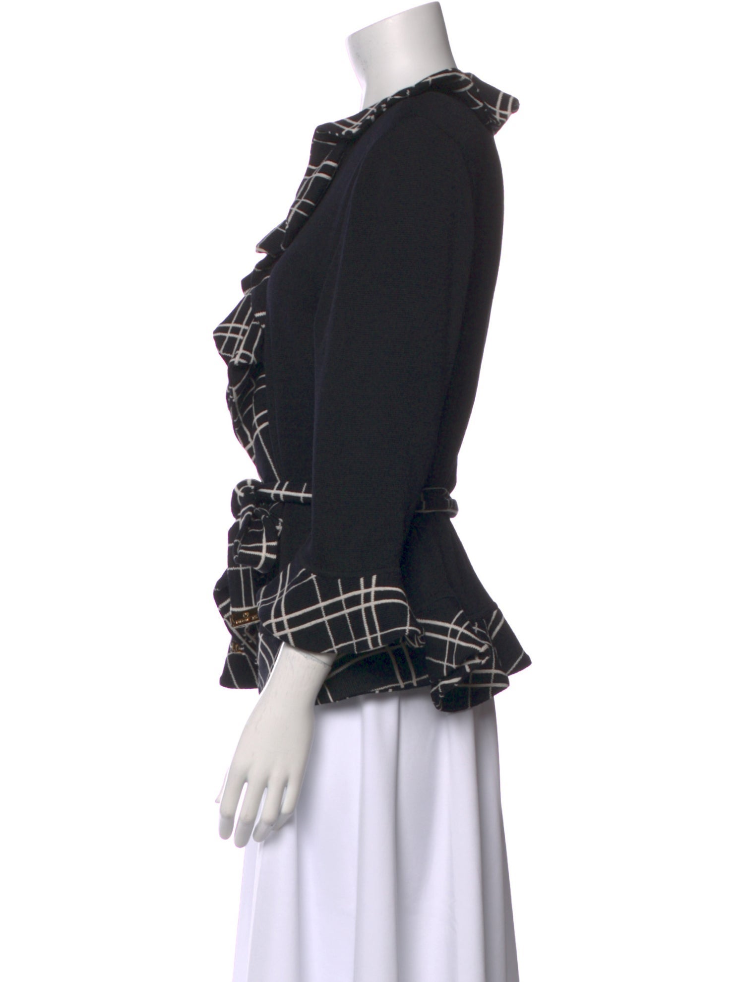 St. John Collection Printed V-Neck Sweater