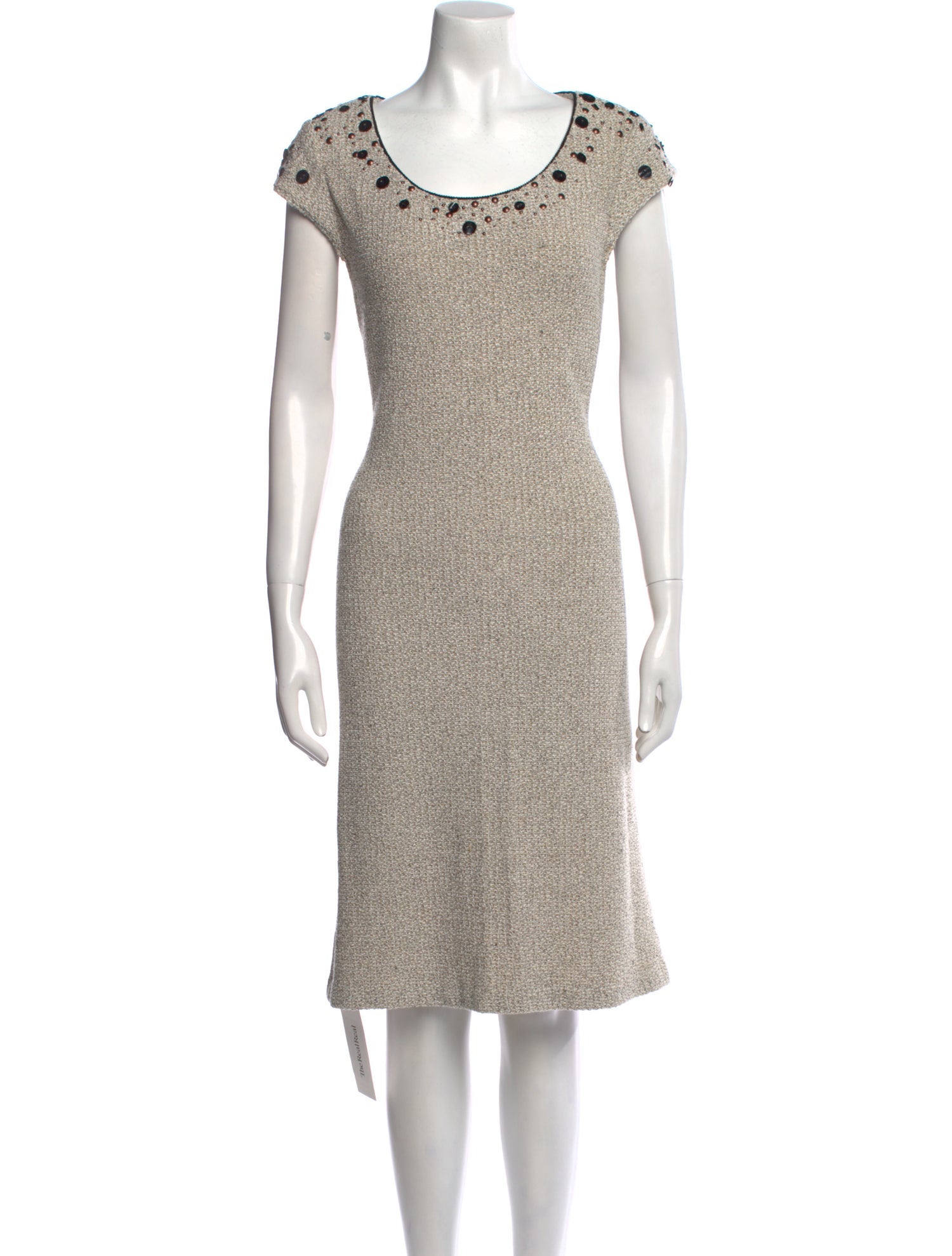 St. John Collection Scoop Neck Knee-Length Dress