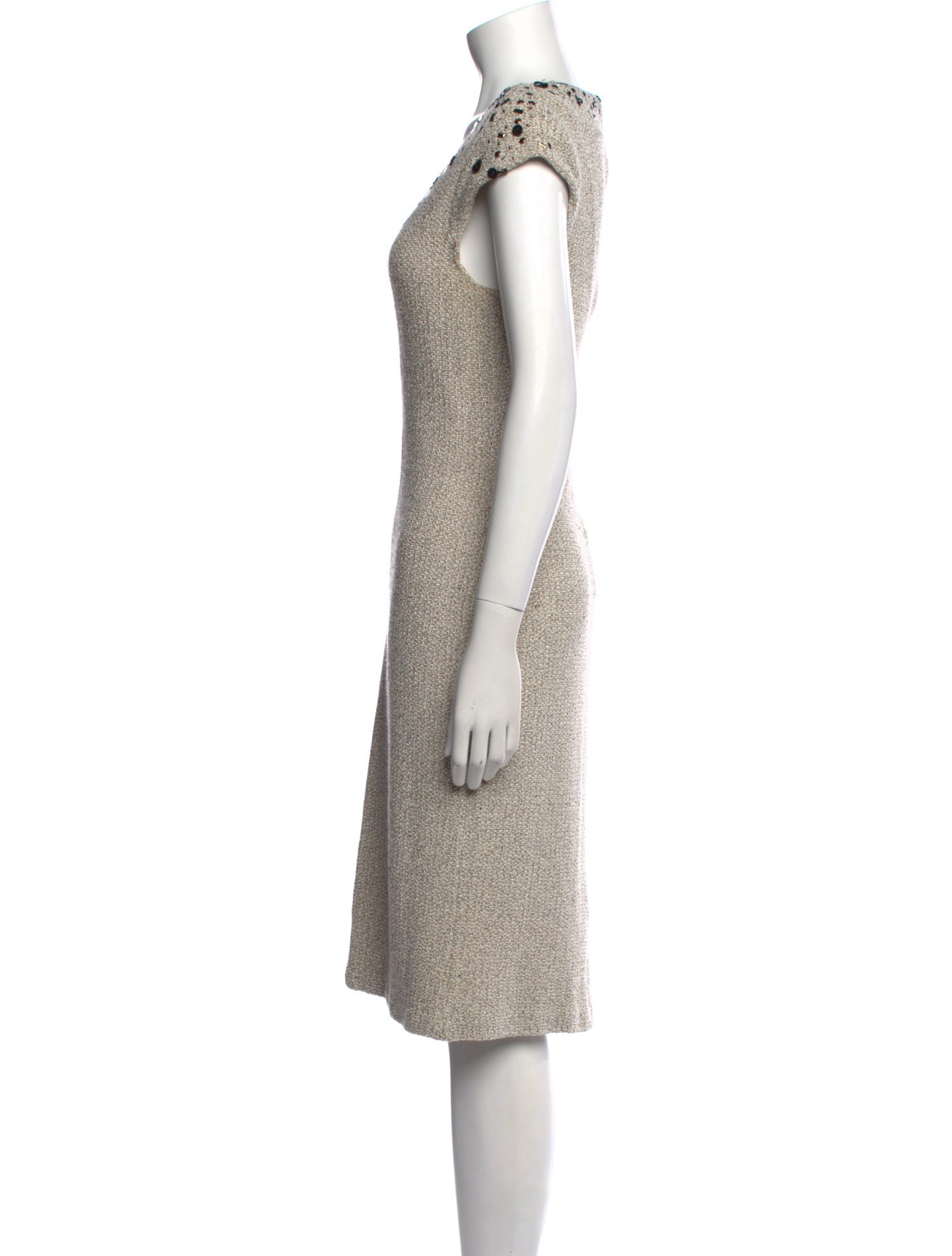 St. John Collection Scoop Neck Knee-Length Dress