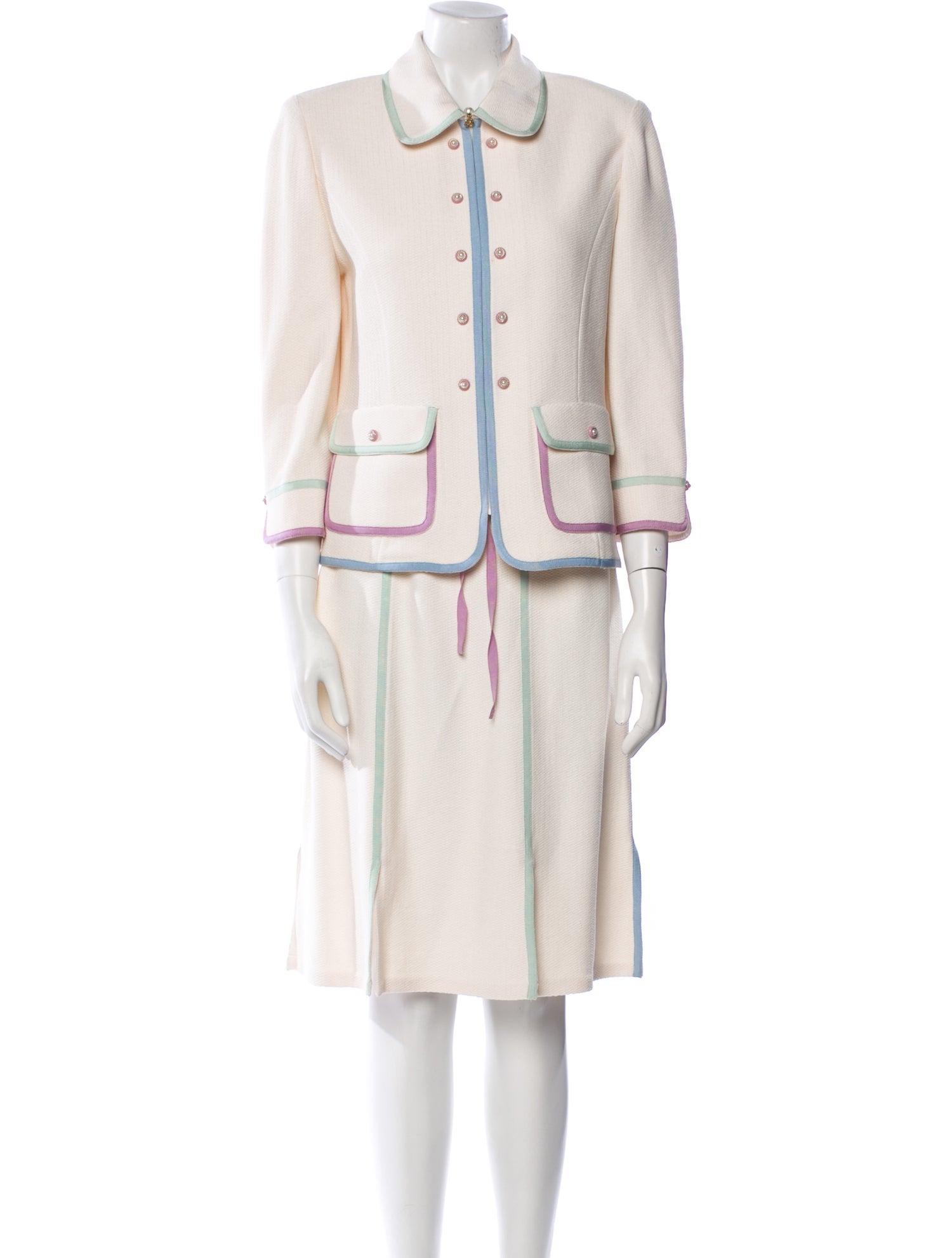 St. John Collection Beaded Accents Skirt Set