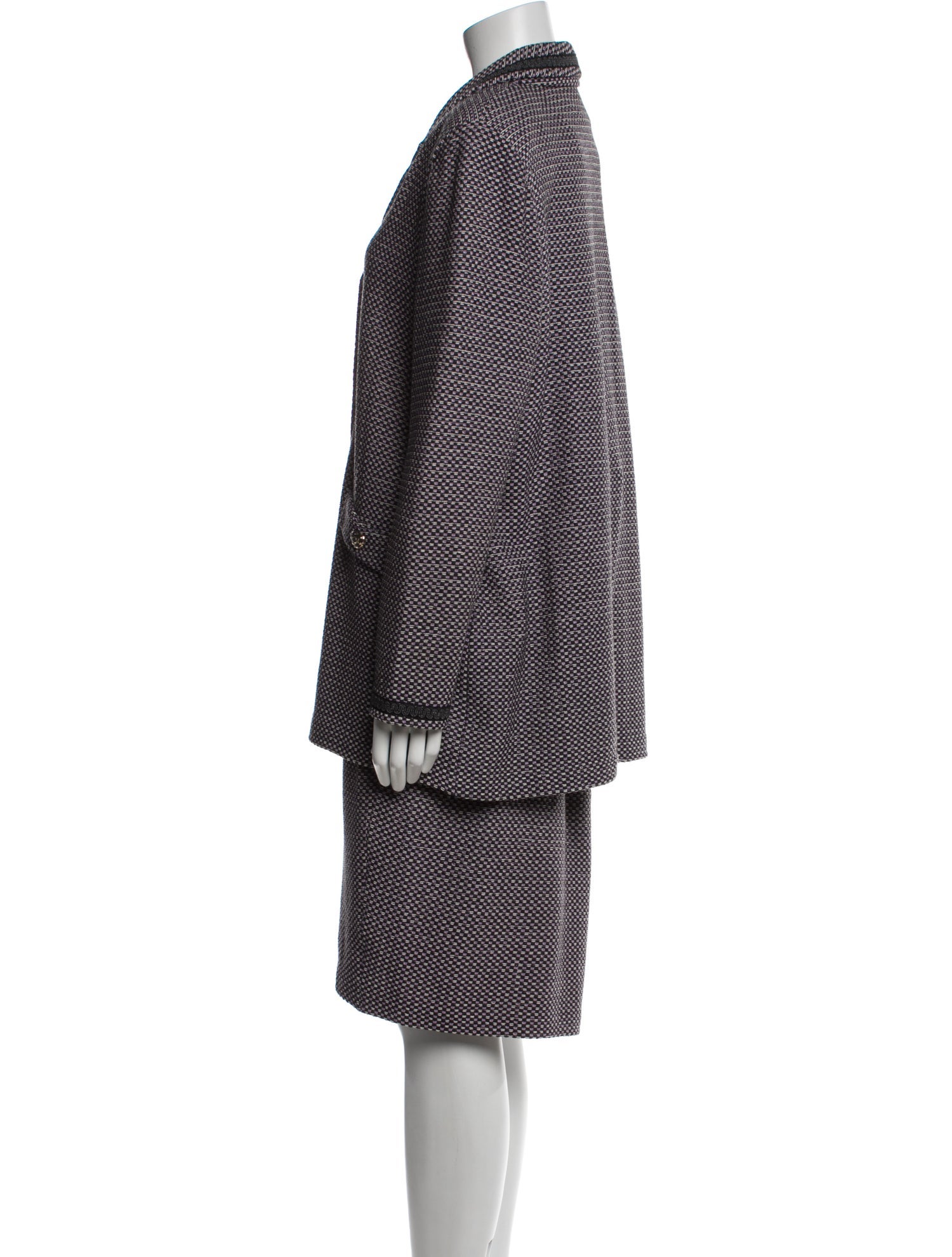 St. John Collection Tweed Pattern Skirt Suit