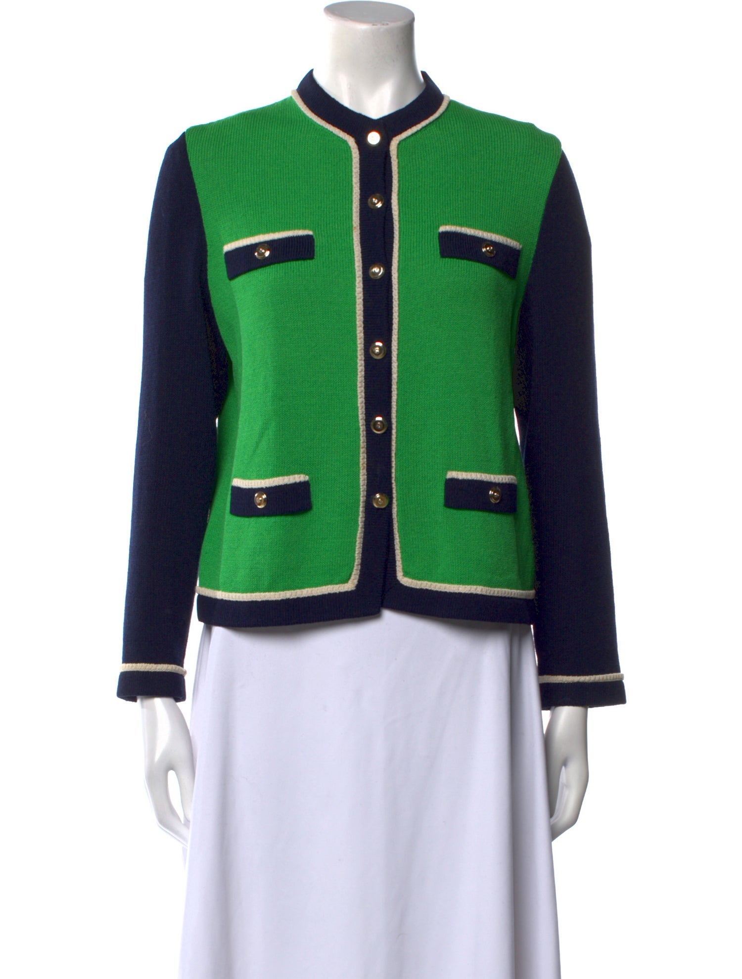 St. John Collection Striped Crew Neck Sweater