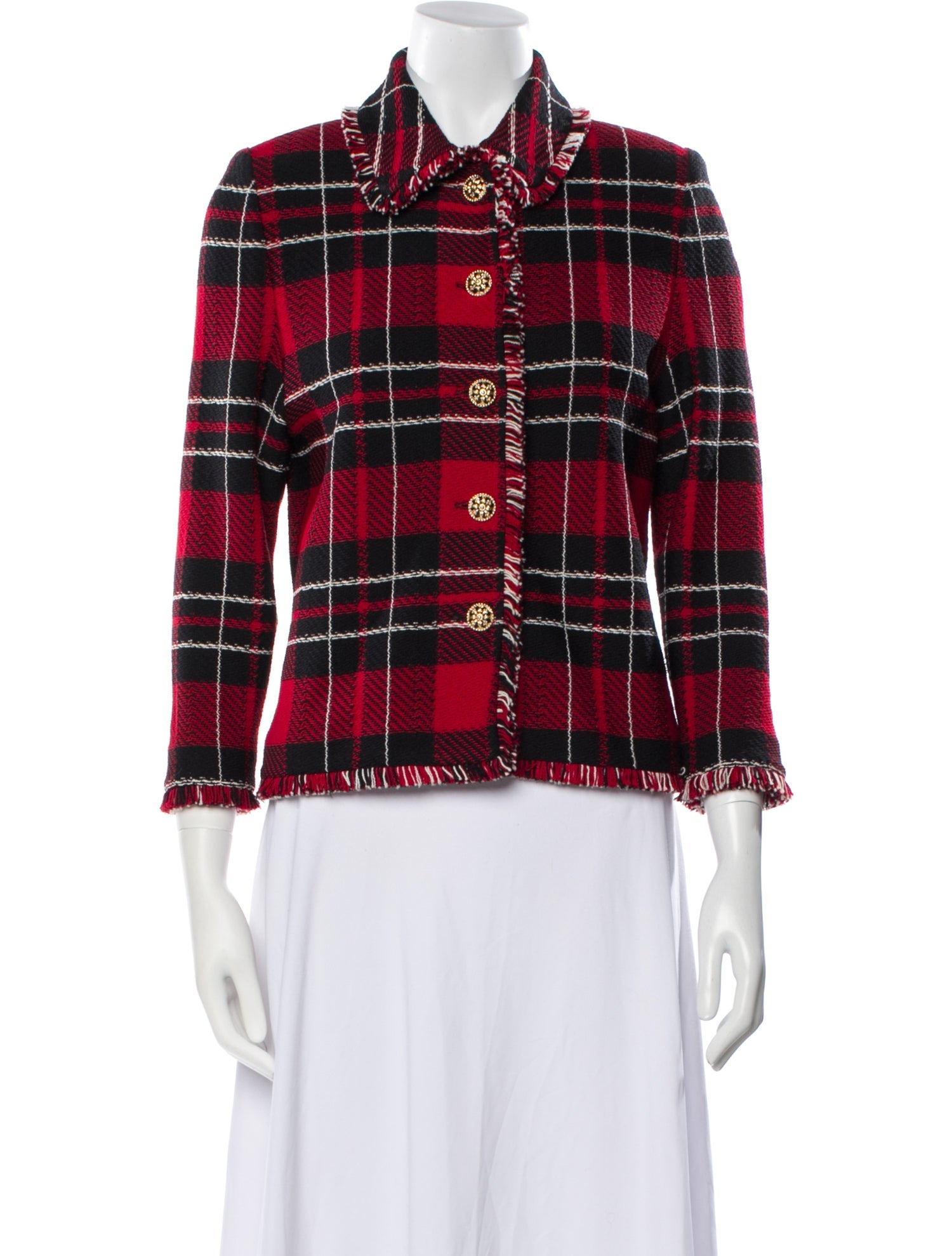 St. John Collection Plaid Print Jacket
